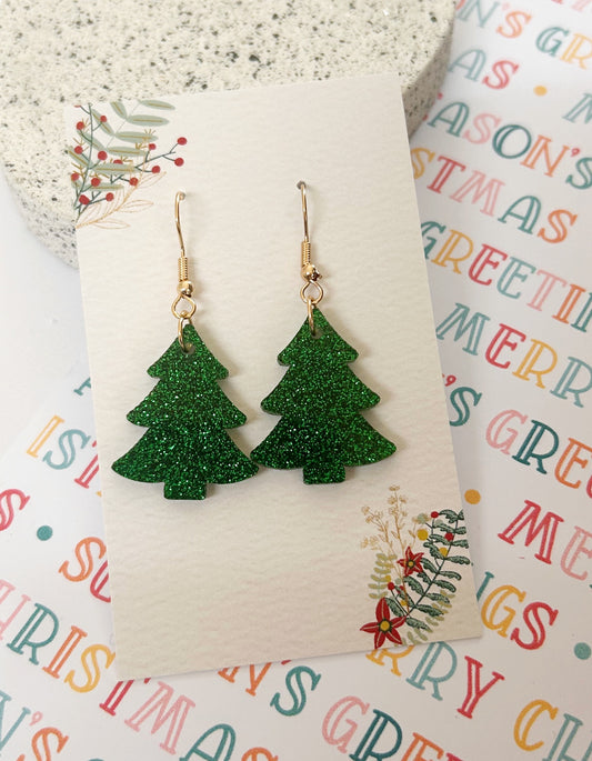 Christmas Tree Glitter dangles