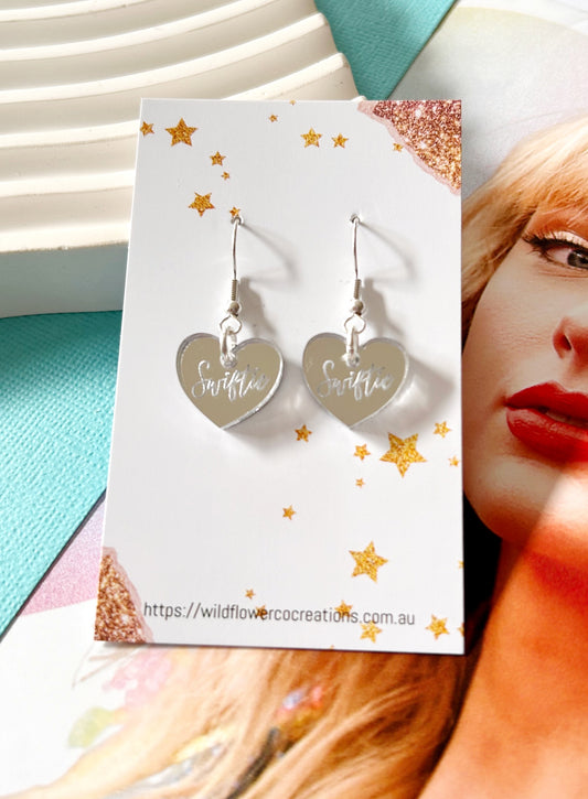 Swiftie - Silver Heart Dangles