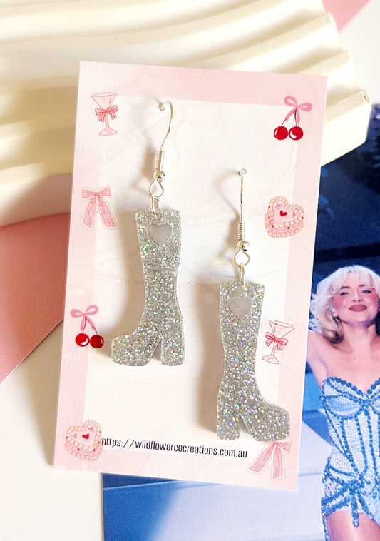 Heart Boot Statement Dangles