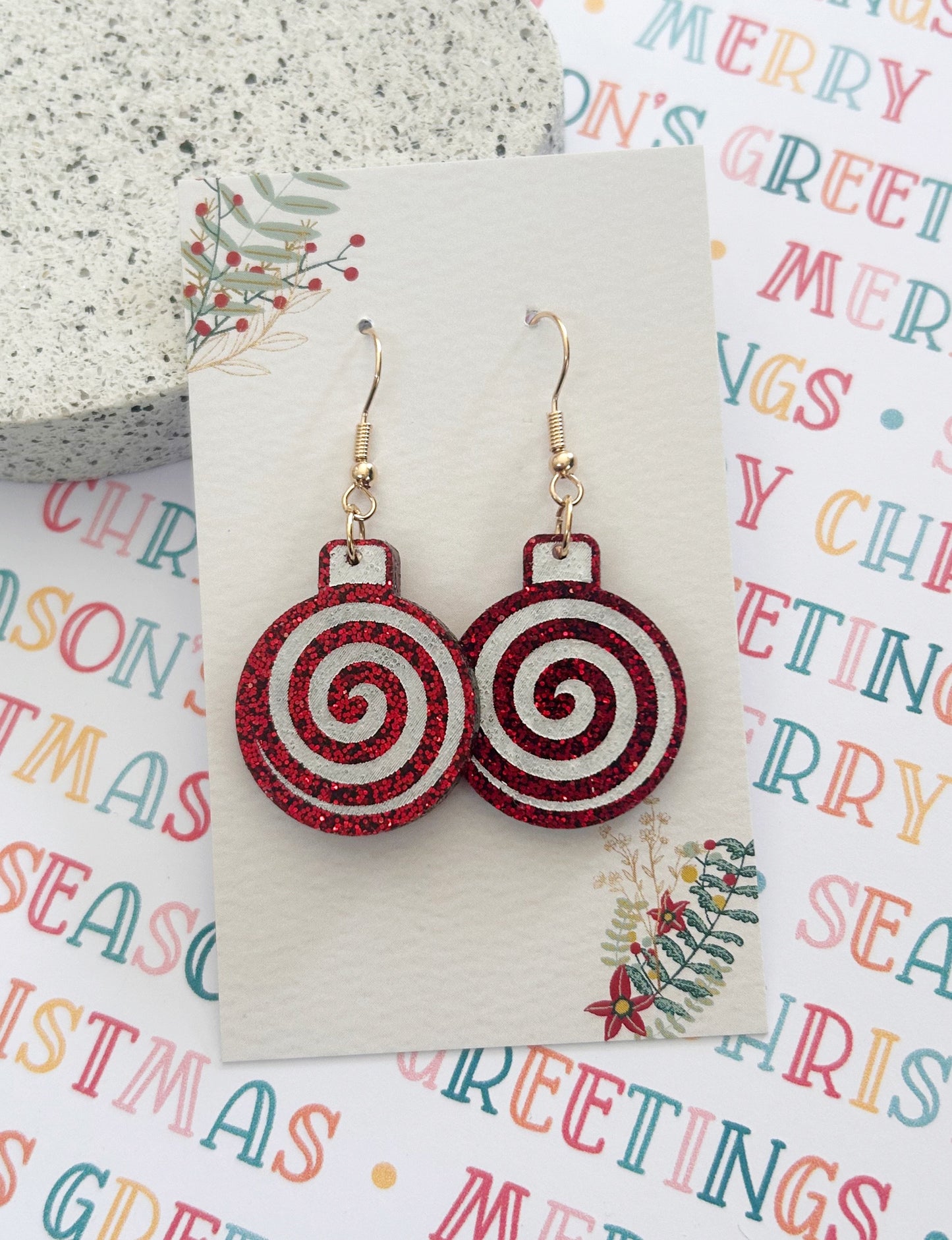 Peppermint Christmas Swirl Bauble