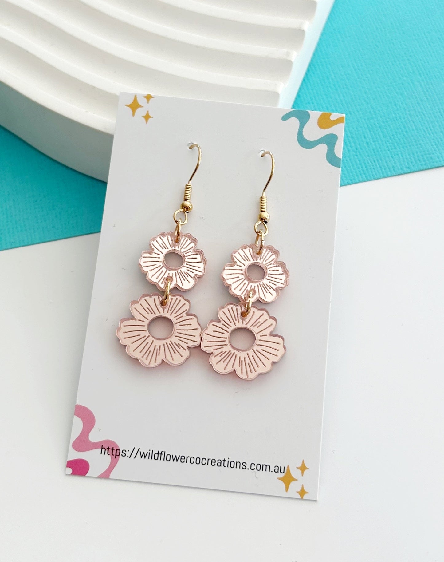 Cherry Blossom Dangles - Silver