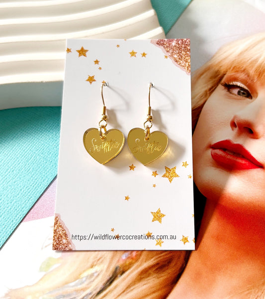 Swiftie - Gold Heart Dangles