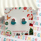 Cat in cup Christmas Studs